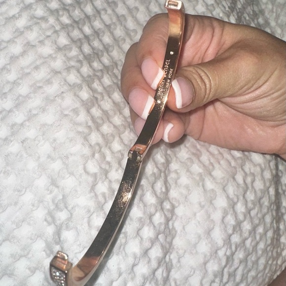 LUX BANGLE✨Rose Gold screw rivet pave crystal BRACELET love bangle Henri bendel - Picture 10 of 17